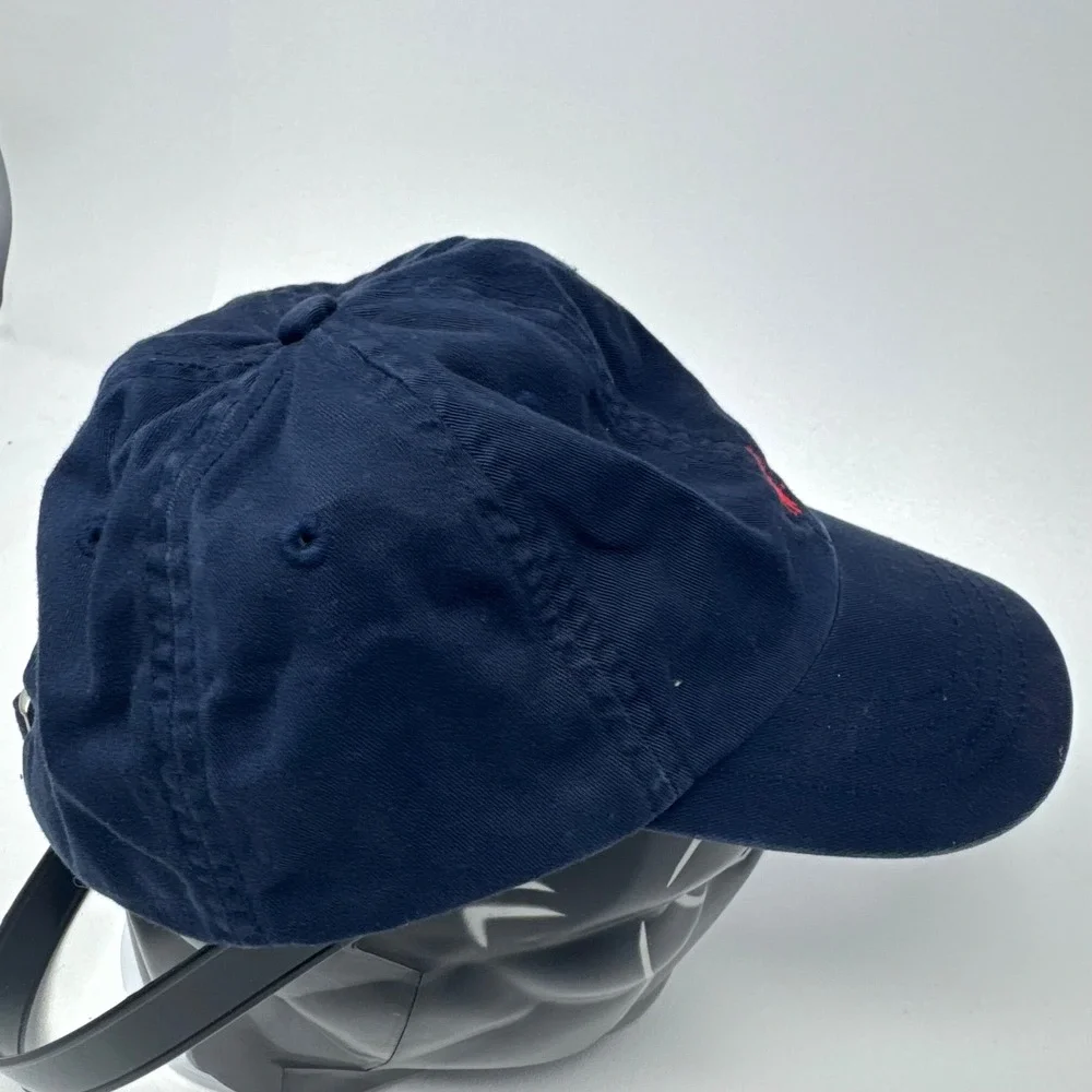Polo Ralph Lauren Boys Navy Blue Cotton Baseball Cap Red Pony Hat Kids Size 4-7